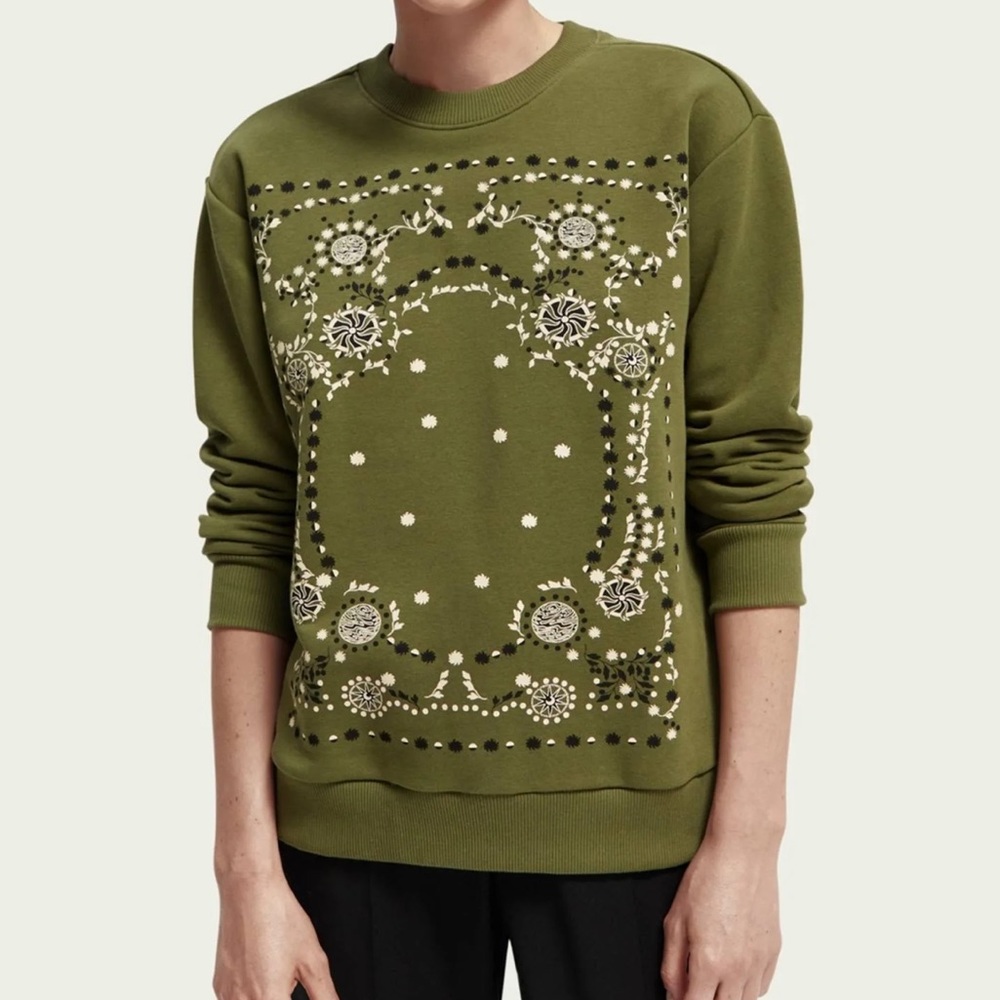 Scotch & Soda relaxed fit organic cotton blend graphic sweatshirt medium